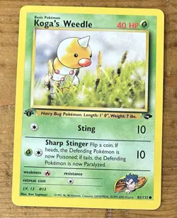Pokemon TCG Koga’s Weedle #82/132 Non Holo 1st Edition Vintage 1999-2000 - Image 1