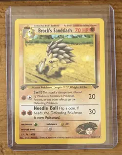 Pokemon TCG Brock’s Sandslash #36/132 Non Holo 1st Edition Gym Challenge Vintage - Image 1