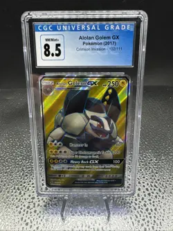 2017 POKEMON SUN & MOON CRIMSON INVASION #34 ALOLAN GOLEM GX CGC 8.5 - Image 1