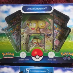 Pokemon GO Special Collection Box Alolan Exeggutor V Team Mystic Instinct Valor - Image 2