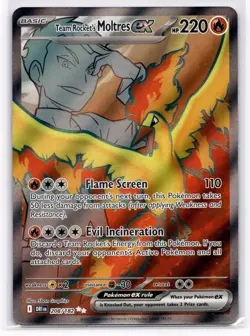 Team Rocket's Moltres ex 208/182 Ultra Rare Destined Rivals Pokemon Near Mint - Image 1