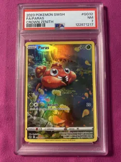 2023 POKEMON SWORD & SHIELD CROWN ZENITH #GG32 FULL ART/PARAS PSA 7 - Image 1