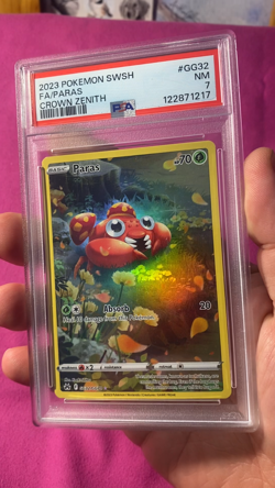 2023 POKEMON SWORD & SHIELD CROWN ZENITH #GG32 FULL ART/PARAS PSA 7 - Image 2