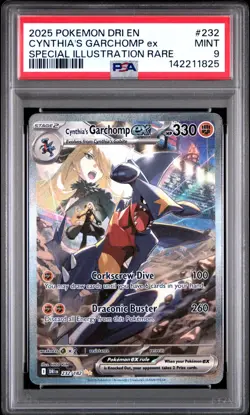 2025 POKEMON DRI EN-DESTINED RIVALS #232 CYNTHIA'S GARCHOMP EX PSA 9 - Image 1