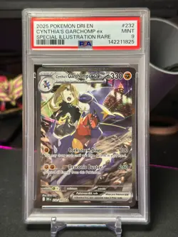 2025 POKEMON DRI EN-DESTINED RIVALS #232 CYNTHIA'S GARCHOMP EX PSA 9 - Image 3