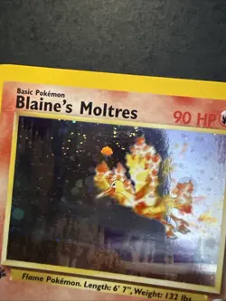 Blaine's Moltres 1st Edition 1/132 Gym Heroes SWIRL Pokemon - Image 3