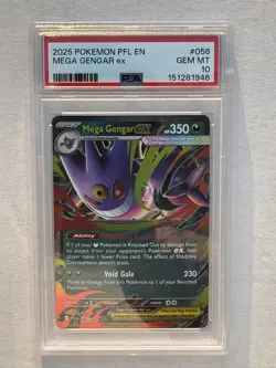 2025 POKEMON MEGA GENGAR EX 056/094 PHANTASMAL FLAMES PSA 10 - Image 1
