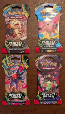 Pokemon TCG Perfect Order Art Set of 4 Sleeved booster packs ART SET BRAND NEW! - Image 1