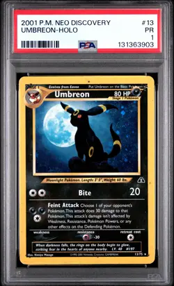 2001 POKEMON NEO DISCOVERY #13 UMBREON-HOLO PSA 1 - Image 1