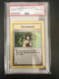 2000 POKEMON GYM HEROES #16 ERIKA-HOLO PSA 8 - Image 2