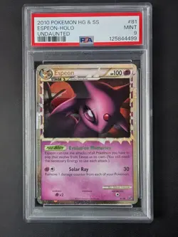 Pokemon Espeon Prime Undaunted Ultra Rare Holo PSA 9 81/90 English 2010 - Image 1
