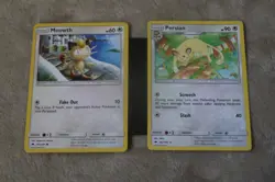 Pokemon TCG Burning Shadows MEOWTH 101/147 + PERSIAN 102/147 - Image 1