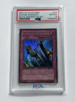 Ultra Rare YuGiOh Solemn Judgment MRD 1st Edition PSA 10 POP 93! - Image 1
