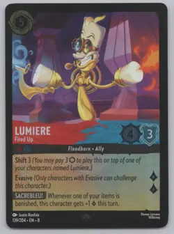Disney Lorcana Cold Foil - Lumiere - Fired Up 139/204 - Reign of Jafar (8) - Image 1