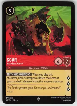 Scar - Heartless Hunter Super Rare Azurite Sea 127/204 Disney Lorcana - Image 1
