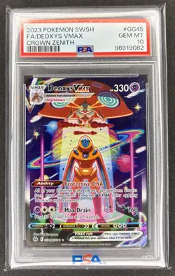 2023 POKEMON SWORD & SHIELD CROWN ZENITH #GG45 FULL ART/DEOXYS VMAX PSA 10 - Image 1