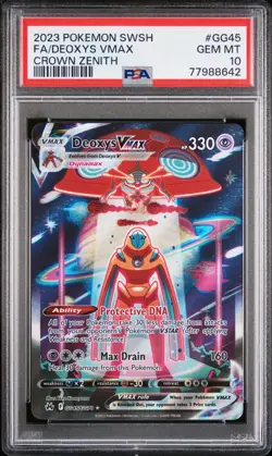 2023 POKEMON SWORD & SHIELD CROWN ZENITH #GG45 FULL ART/DEOXYS VMAX PSA 10 - Image 1