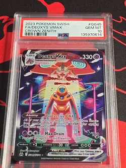 2023 POKEMON SWORD & SHIELD CROWN ZENITH # GG45 FULL ART/DEOXYS VMAX PSA 10 - Image 1