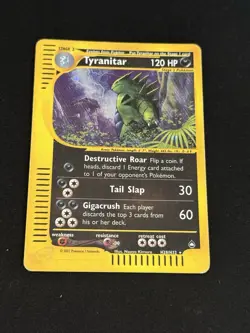 Tyranitar H28/H32 Pokemon Aquapolis Holo Rare Card MP - Image 1