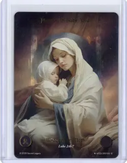 2025 Sacred Legacy: FULL ART - Mary with Baby Jesus - 91/100 1st Edition Card - Image 1