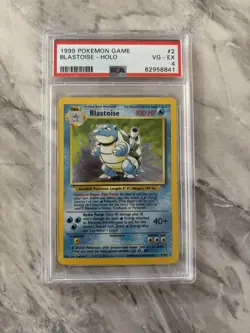 Pokemon Blastoise Holo Rare 2/102 Base Set PSA 4 Card English - Image 1