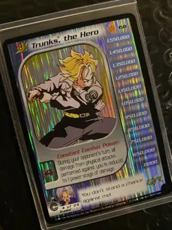 Rare 2001 Vintage full foil Future Trunks the hero Score card tcg Dragon ball Z - Image 2