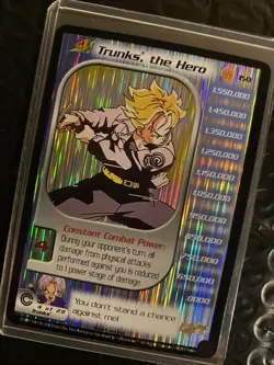 Rare 2001 Vintage full foil Future Trunks the hero Score card tcg Dragon ball Z - Image 3
