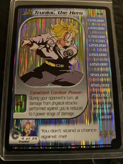 Rare 2001 Vintage full foil Future Trunks the hero Score card tcg Dragon ball Z - Image 5