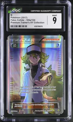 CGC 9 N 105a/124 Premium Trainer's XY Collection Fates Collide Pokemon Card - Image 1