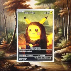 Pokemon Pikachu Mona Pika Card x Van Gogh Beautiful Moon ACG Art Card READ DESC - Image 1