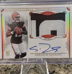2025 National Treasures Shedeur Sanders Rookie RC Patch AUTO #d/10 SSP Browns - Image 1