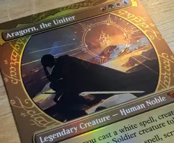 X 1 Aragorn, the Uniter Foil Showcase NM-M LTR 317 MTG Magic The Gathering - Image 1