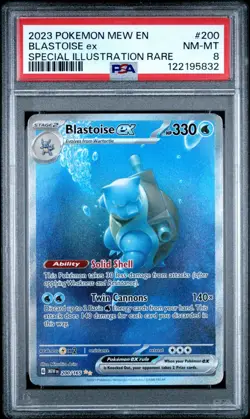 2023 Pokemon Mew EN-151 200 Blastoise EX Special Illustration Rare PSA 8 - Image 1