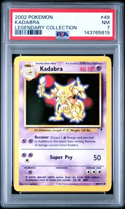 2002 POKEMON LEGENDARY COLLECTION #49 KADABRA PSA 7!!!! - Image 1