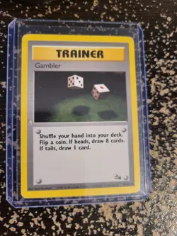 Pokemon Fossil Trainer Gambler 60/62 TCG Trading Card Game 1999 Unlimited - Image 3