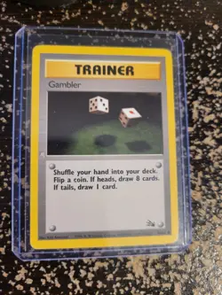 Pokemon Fossil Trainer Gambler 60/62 TCG Trading Card Game 1999 Unlimited - Image 4