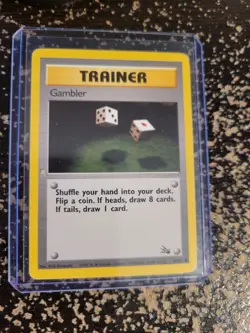 Pokemon Fossil Trainer Gambler 60/62 TCG Trading Card Game 1999 Unlimited - Image 5