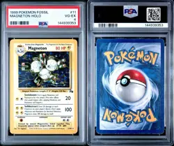 1999 POKEMON FOSSIL MAGNETON HOLO FOIL #11 PSA 4 VG-EX - Image 2
