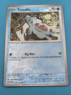 Totodile 039/162 SV05: Temporal Forces Reverse Holo Pokemon TCG NM - Image 1