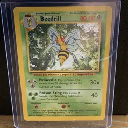 Pokemon TCG Beedrill Base Set, 17/102, Regular Rare, LP - Image 1