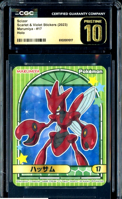 2023 Pokemon Scarlet & Violet Stickers Marumiya #17 Scizor Holo CGC 10 - Image 1