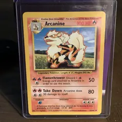 Pokemon TCG Arcanine Base Set Uncommon Card 23/102 HP Vintage - Image 1