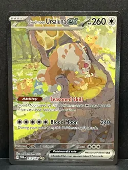 Pokemon TCG Bloodmoon Ursaluna EX SIR 216/167 Twilight Masquerade - NM - Image 1