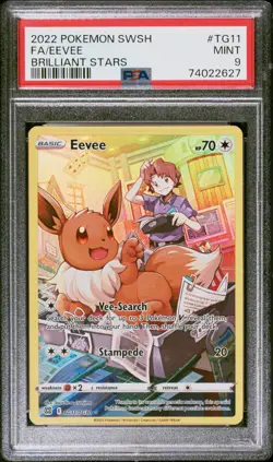 Fa/Eevee Pokemon Sword & Shield Brilliant Stars TG11 NM PSA 9 - Image 1