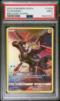 Fa/Zekrom Pokemon Sword & Shield Brilliant Stars TG05 NM PSA 9 - Image 1