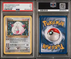 Pokemon Chansey Holo 1st Edition PSA 5 Base Set Shadowless - Image 3