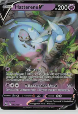 Hatterene V 065/159 Holo V Rare Crown Zenith Pokemon Near Mint - Image 1