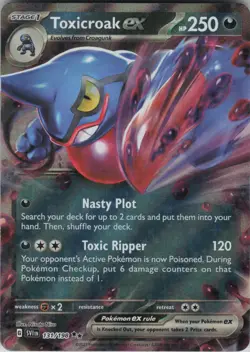 Toxicroak ex 131/198 Double Rare Scarlet & Violet Pokemon Near Mint - Image 1