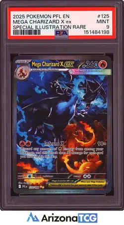 Pokemon 2025 Mega Charizard X ex 125/094 SIR Phantasmal Flames PSA 9 - Image 1