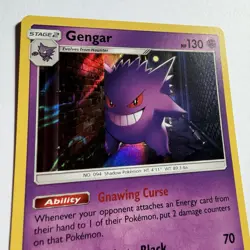Pokemon TCG Gengar 38/111 Sun & Moon Crimson Invasion Reverse Holo NM - Image 2